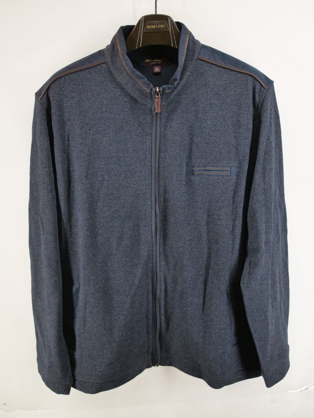 Johnston & Murphy Jacket Mens 2XL Gray Full Zip Pockets Lightweight Casual